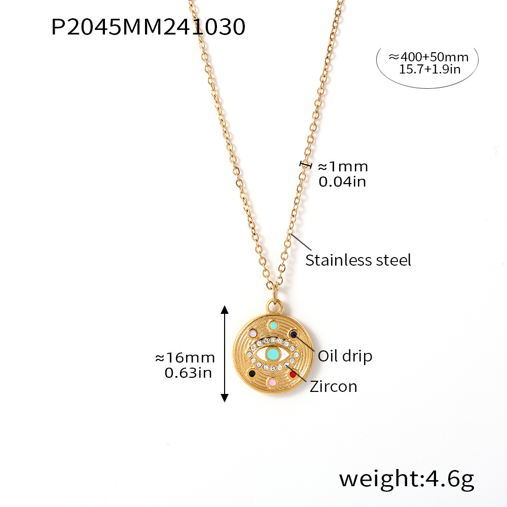 3:P2045 - Golden White Eye Necklace