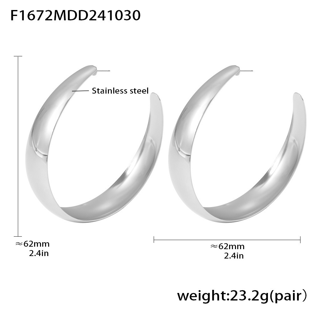 Steel medium earrings 62mm