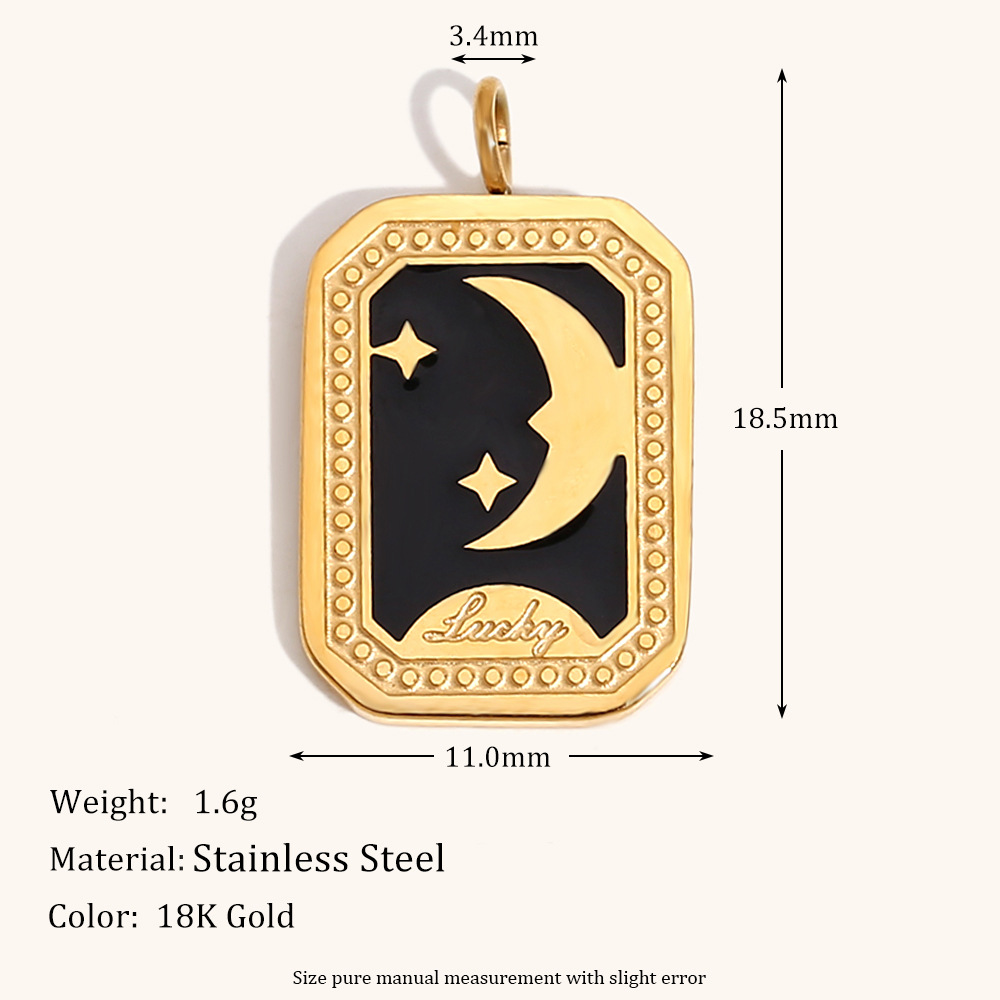 3:Oil drop moon square pendant