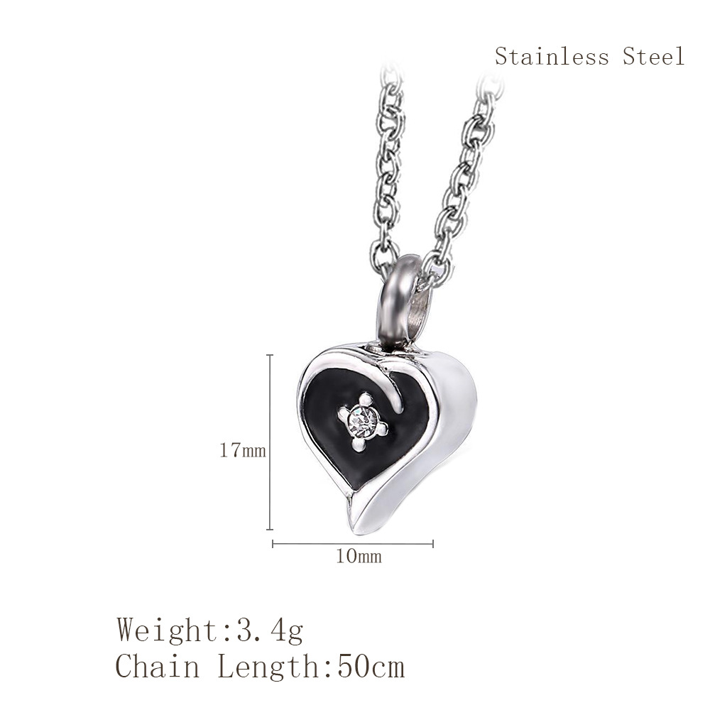 10:LP1641 Silver black necklace