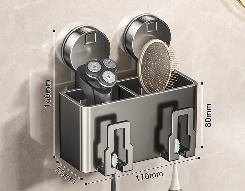 [Double model] Suction cup gun gray toothbrush holder (without cup) -985578