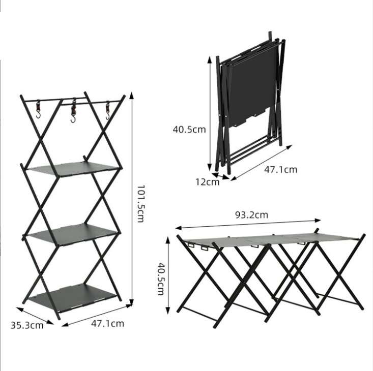 Black secondary storage rack (including three laminates)