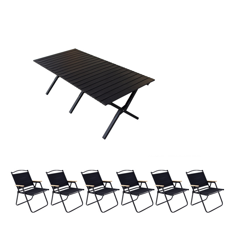 Black table (a table with 6 chairs)