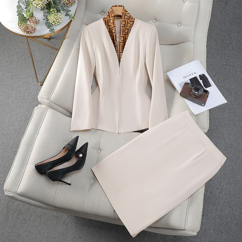 apricot suit skirt