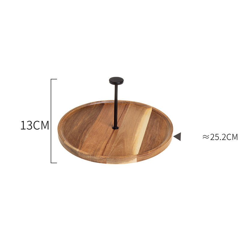 Acacia wooden plate-single layer skewer plate