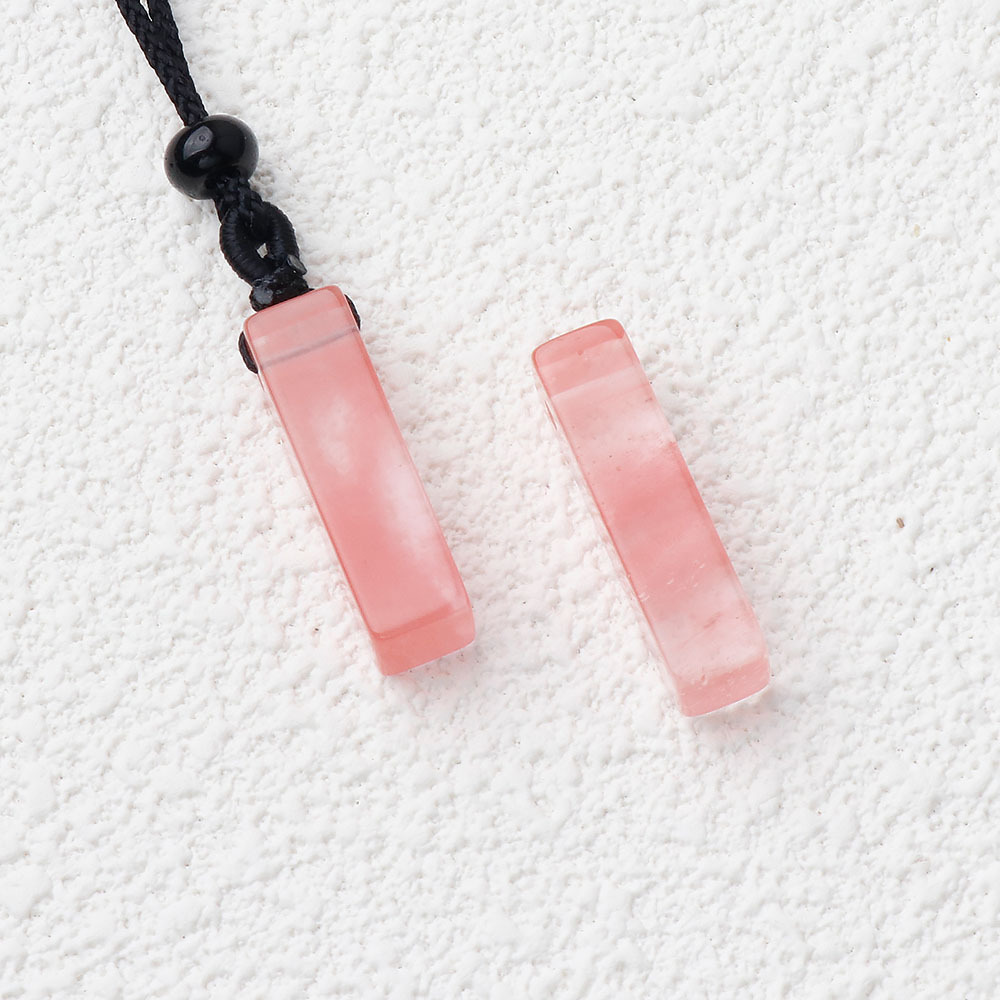 Cherry Quartz(synthesis) With rope