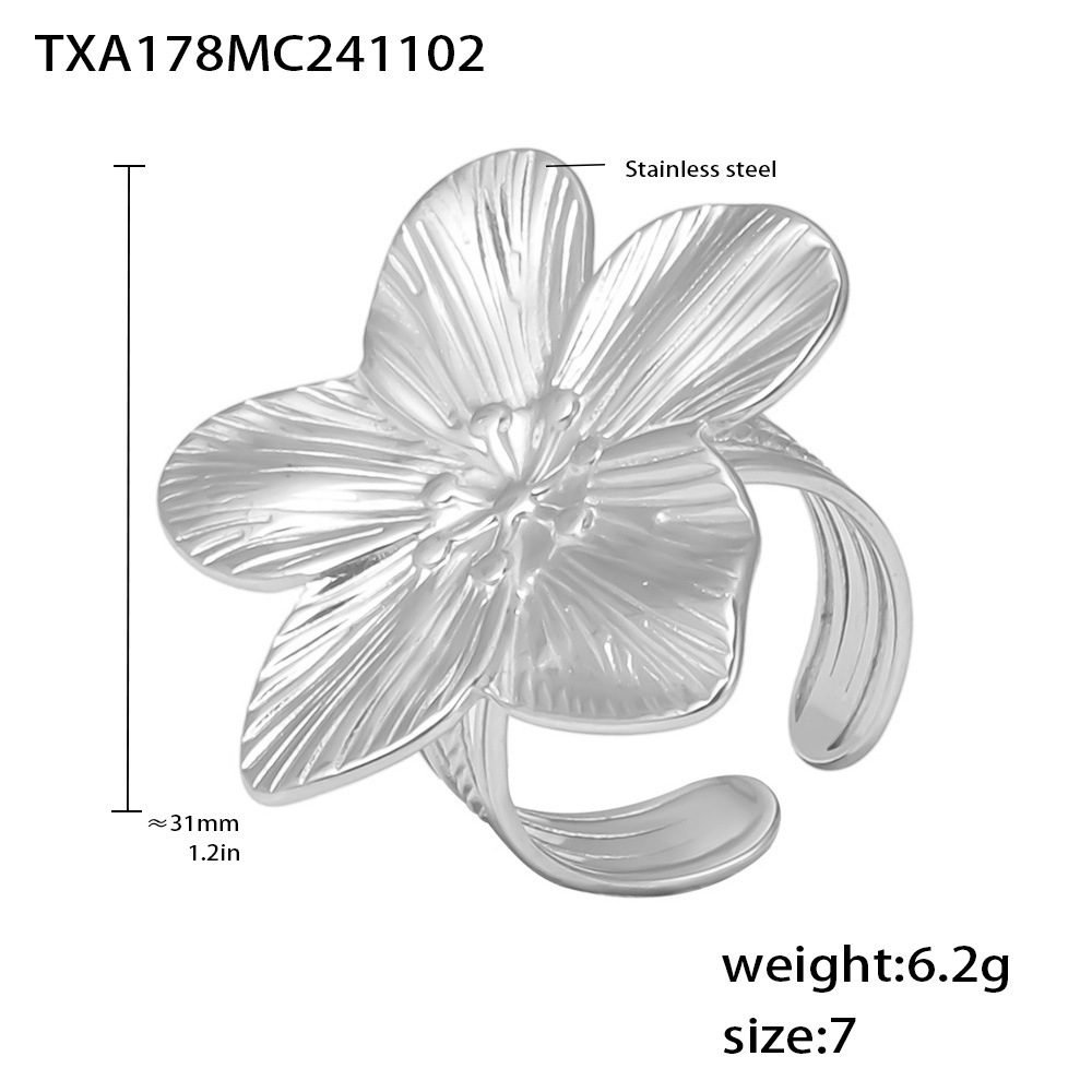 4:Txa178-steel color flower ring-no. 7