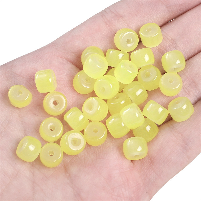 drum beads yellow 8x6mm