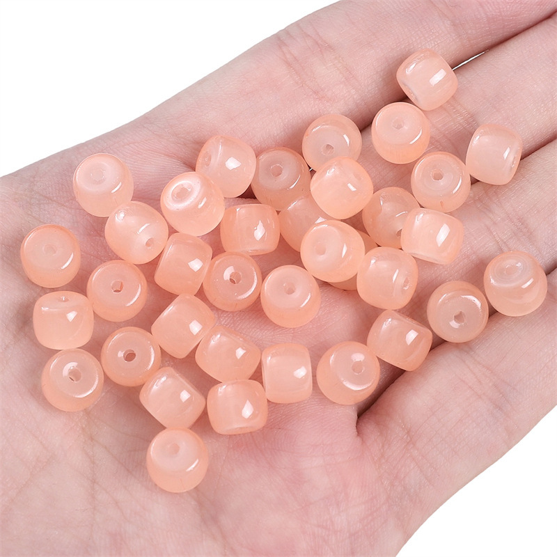 drum beads flesh pink 8x6mm