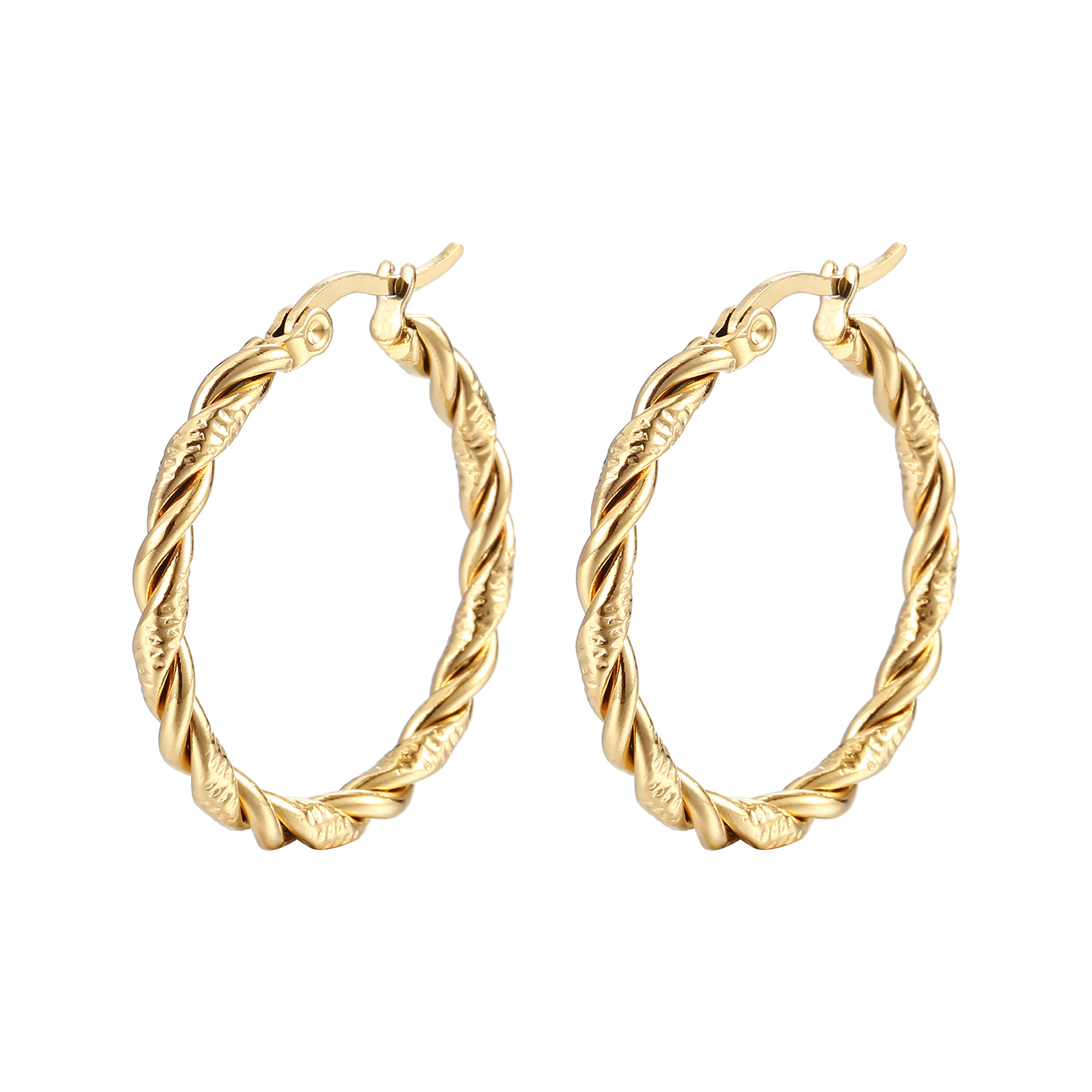 4:Twisted earrings 2 gold ms-022