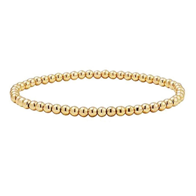 Gold 4mm round bead bracelet