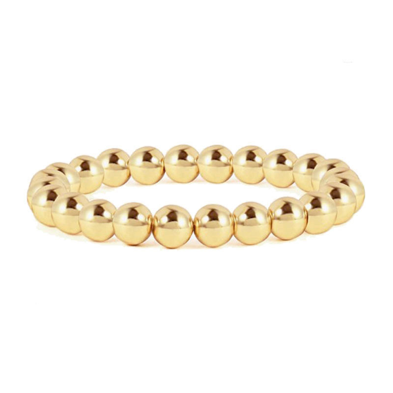 Gold 8mm round bead bracelet