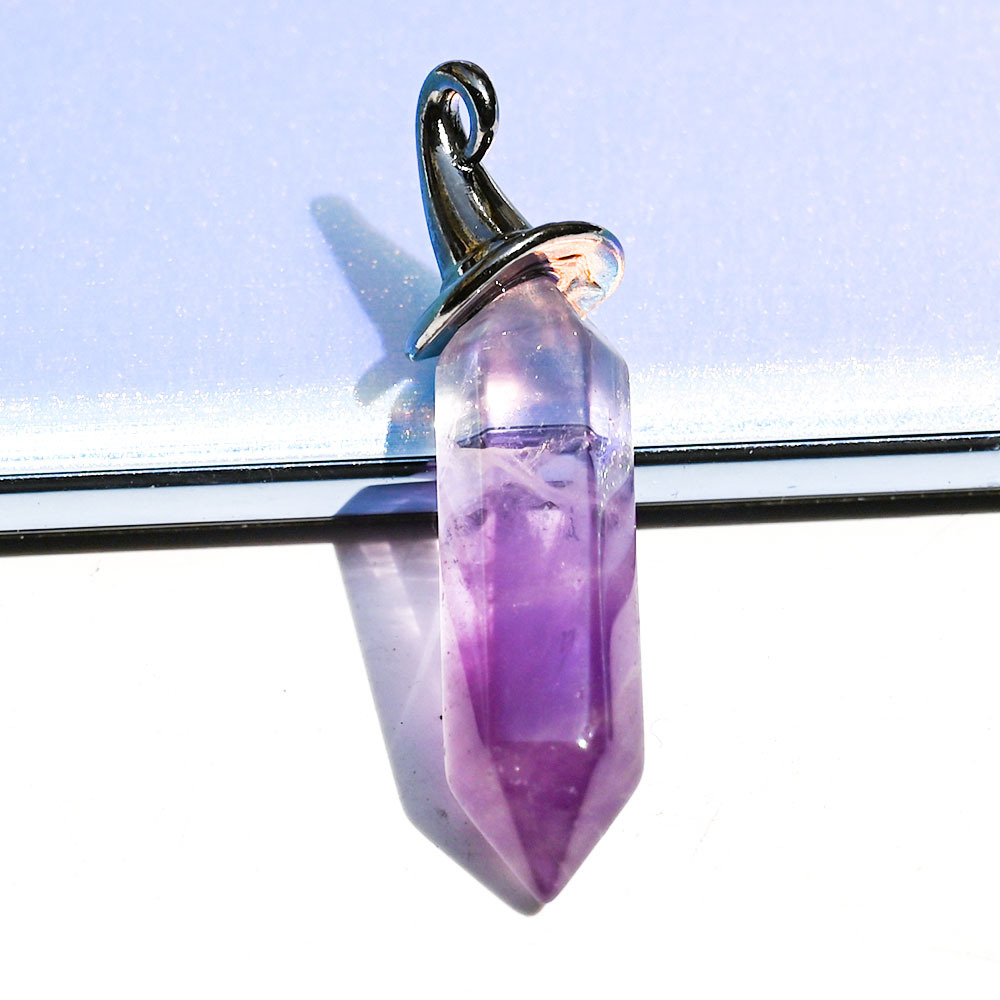 Hexagonal prism double  cusp amethyst about 10*40m