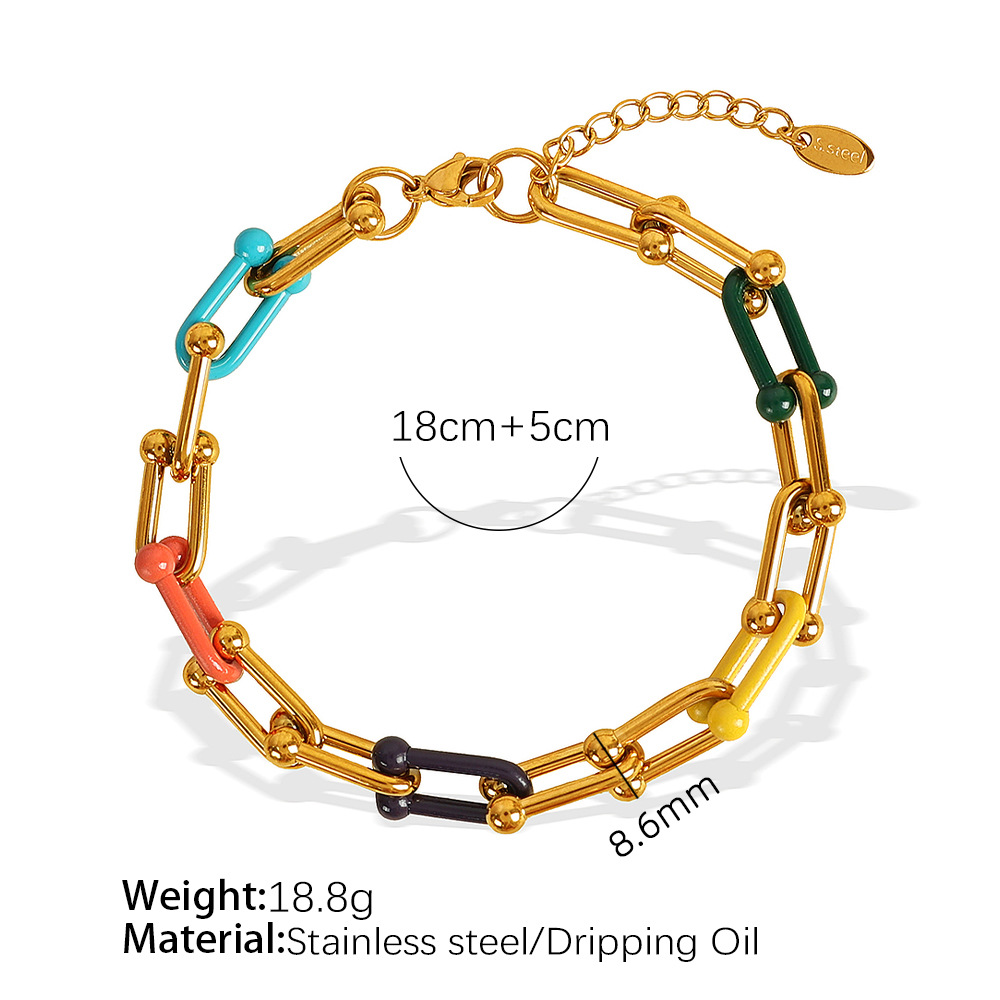 1:Sl71 random color oil drop gold bracelet