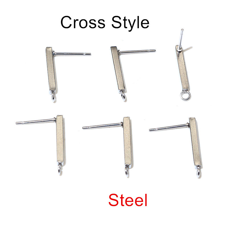 Cross hole-steel color without earplugs 10x2mm