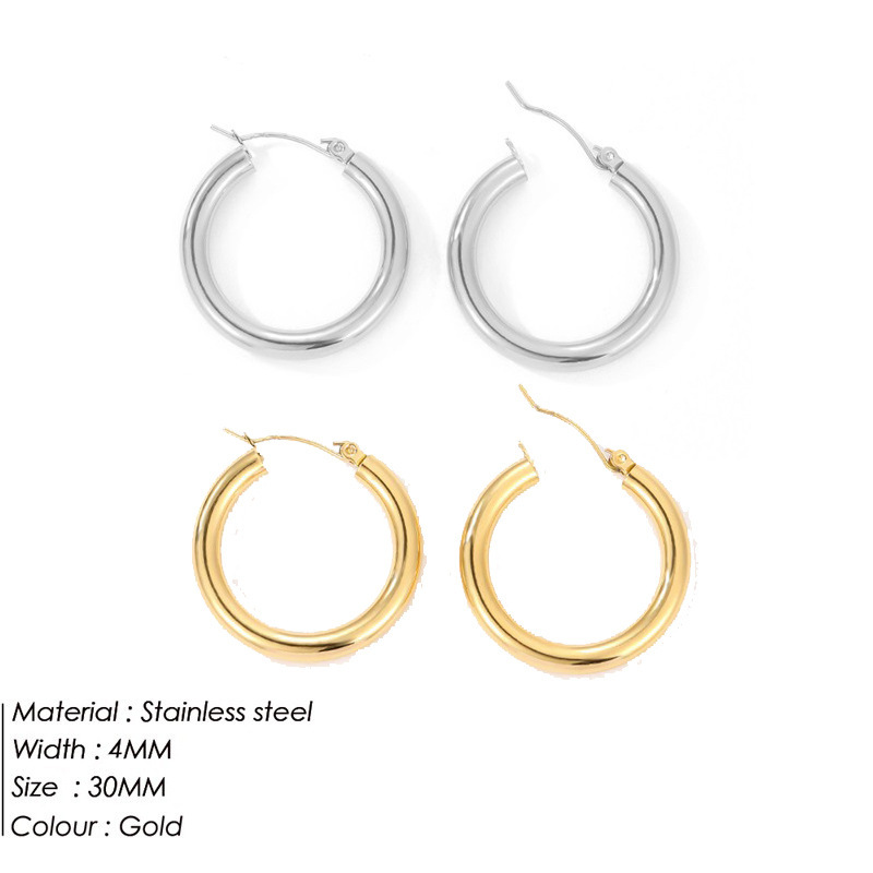 30MM earrings-YE35957 steel color