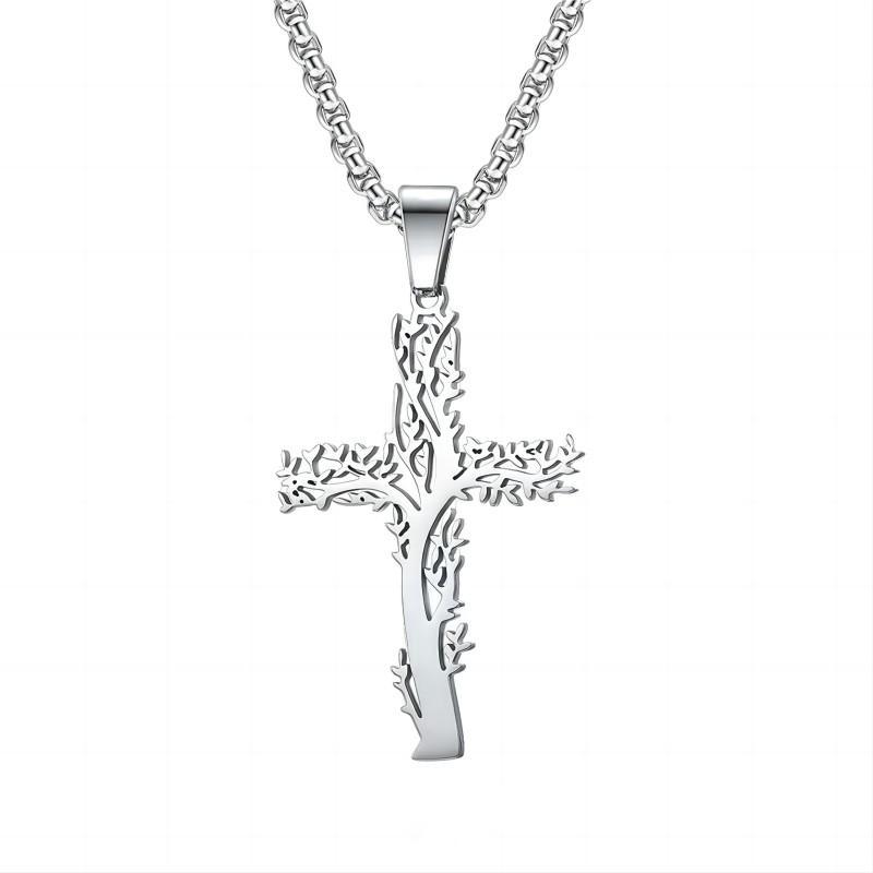 1:Life tree cross steel color (chain)