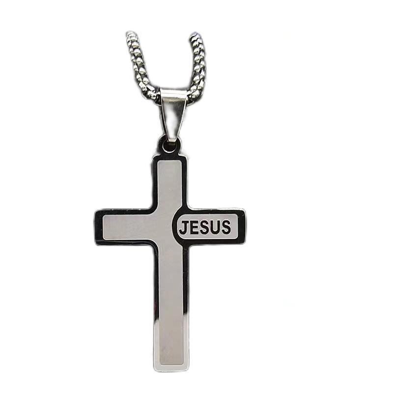 1:JESUS cross steel color (chain)