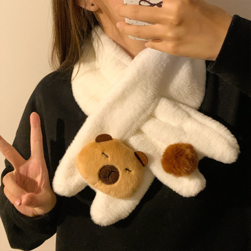 Bear white scarf