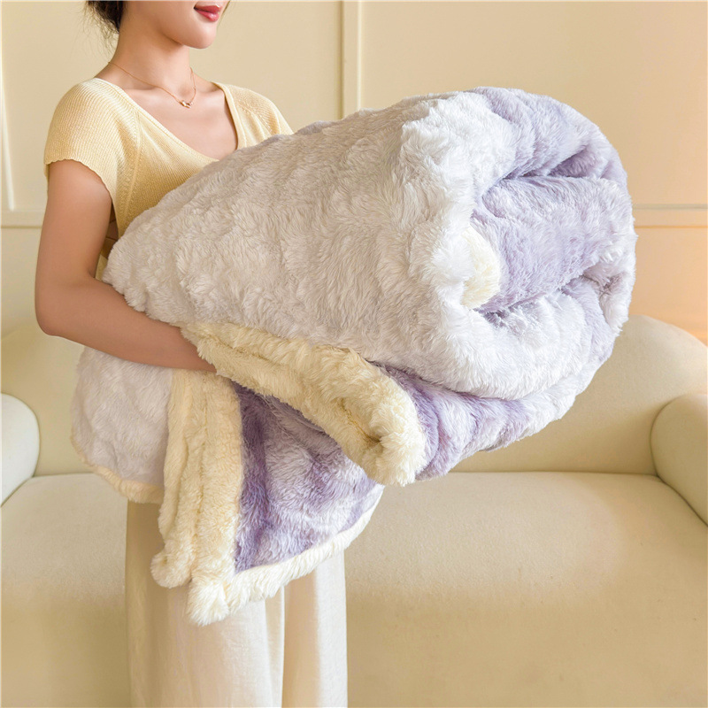 Colorful purple [thick rabbit fur blanket, skin-friendly and warm]