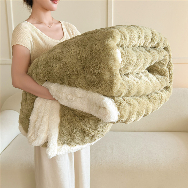 Fruit green [thick rabbit fur blanket, skin-friendly and warm]