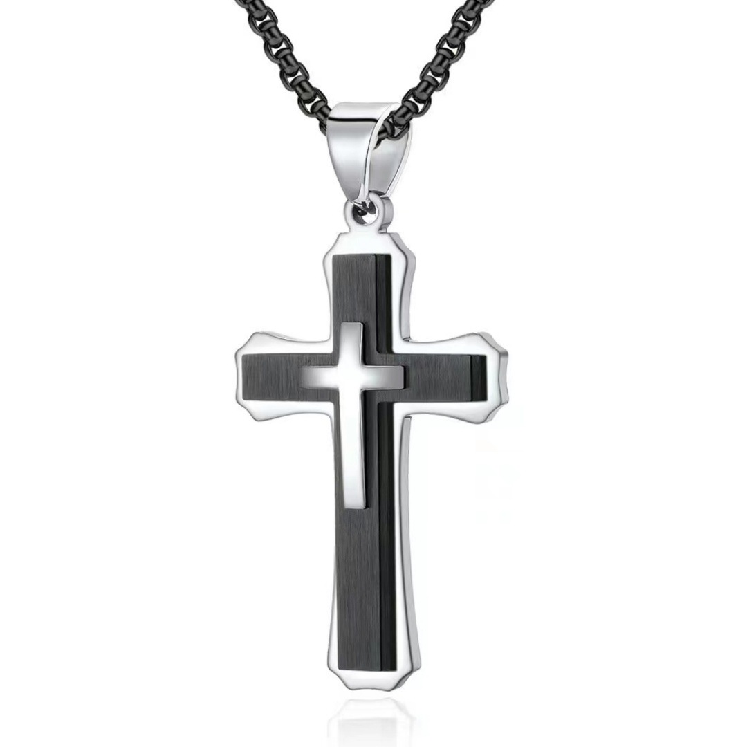 2:Black cross necklace