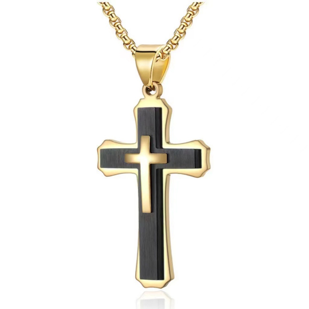 4:Black gold cross necklace