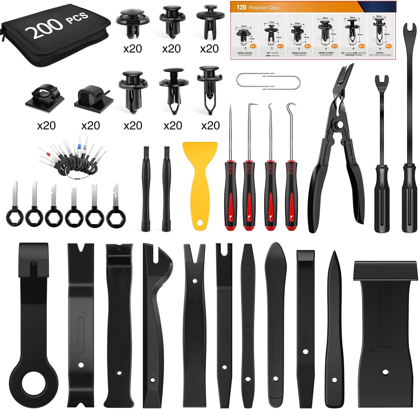 200 Piece Set (Black) Nylon