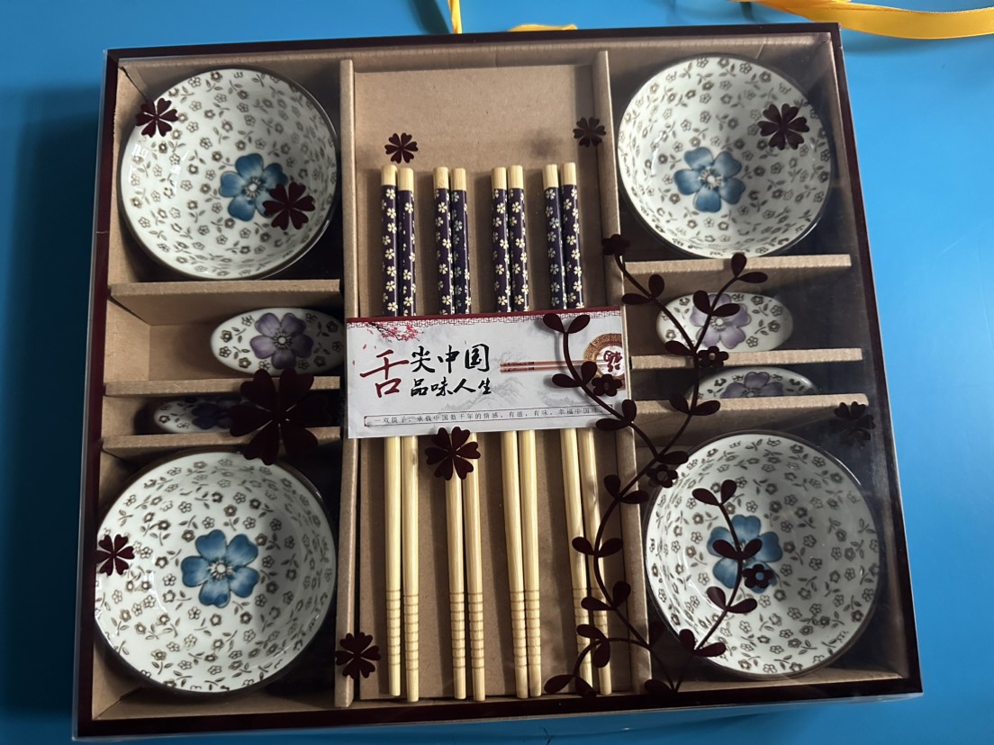 Circular disc twelve-piece set-gift bag blue