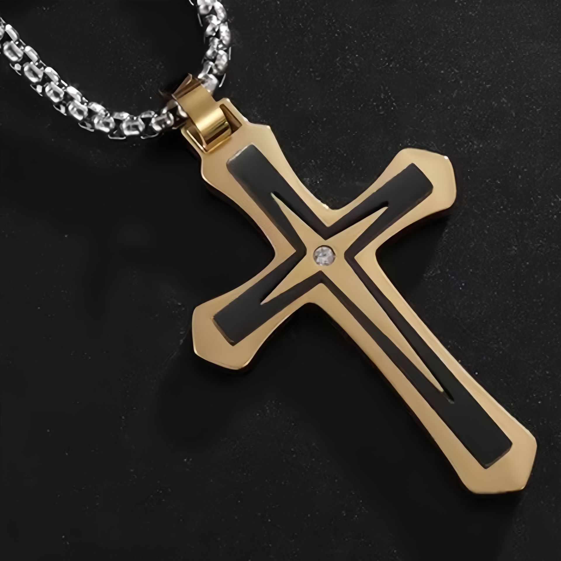 3:Single diamond cross gold (with chain)