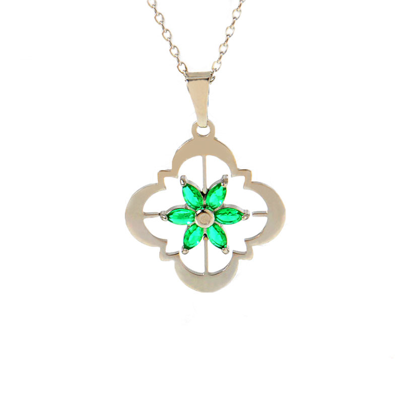 4:N0362 steel color six-leaf petals