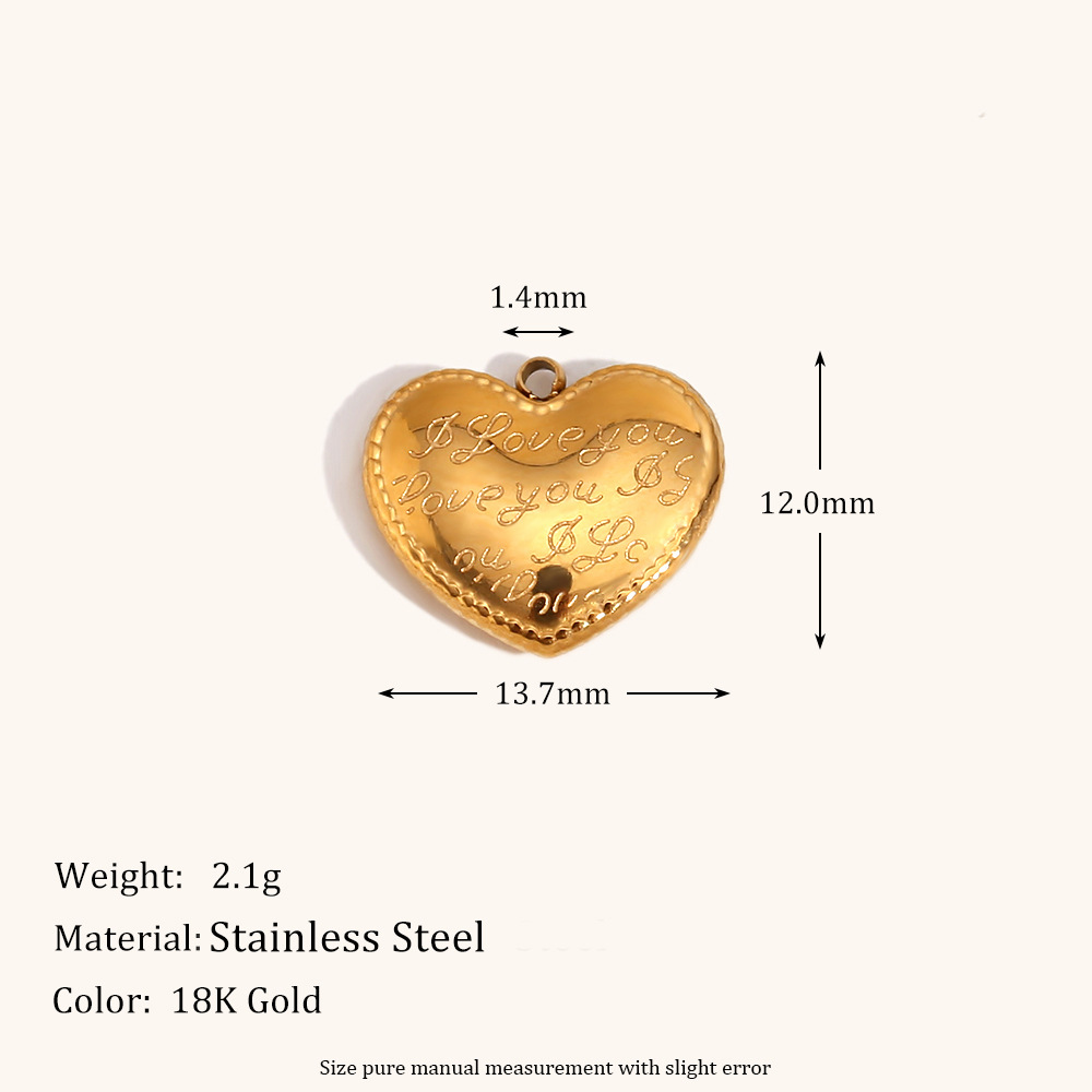 6:Text three-dimensional love pendant-gold