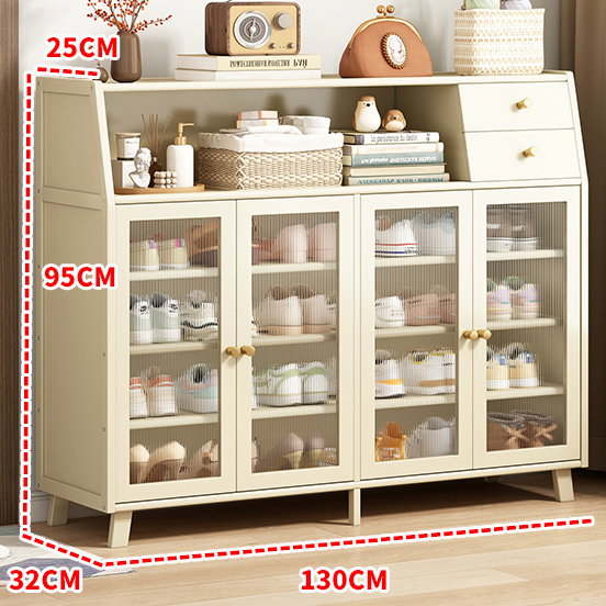 Four-door shoe cabinet with suction