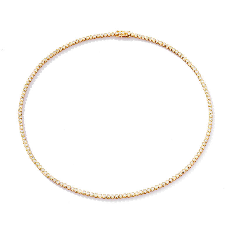 2:B 2mm Moissanite Necklace (Gold)