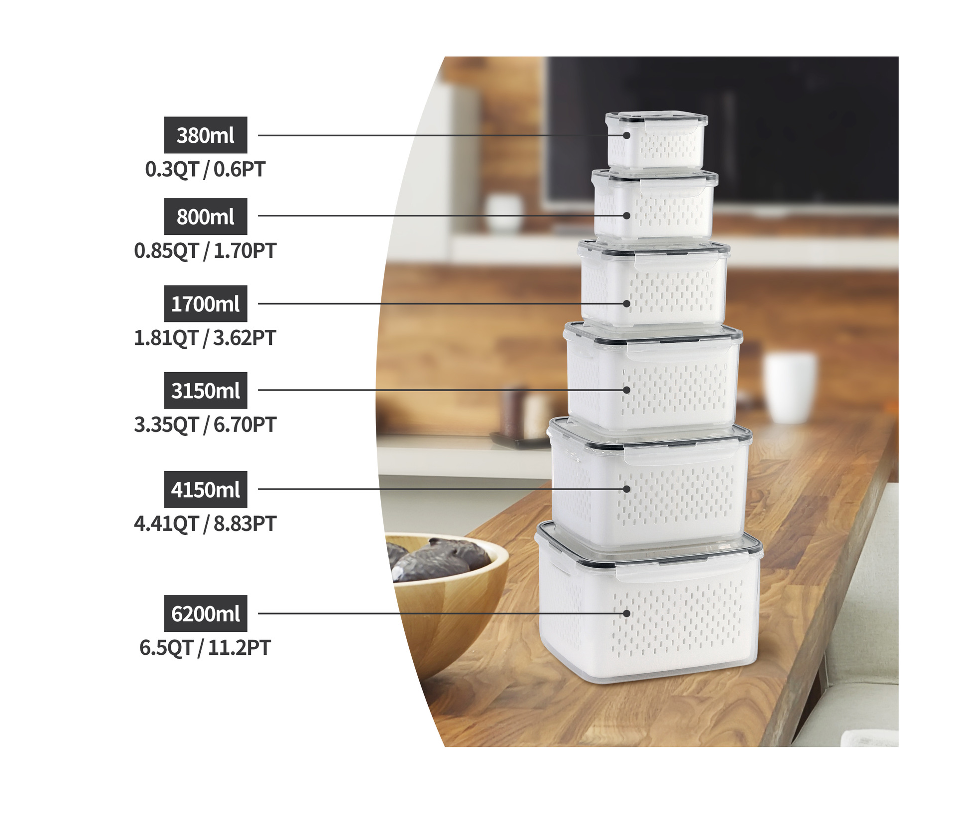 [NEW] Rectangular six-piece set