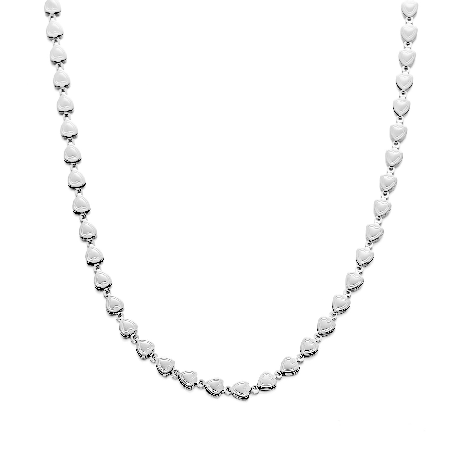 Steel double love chain necklace