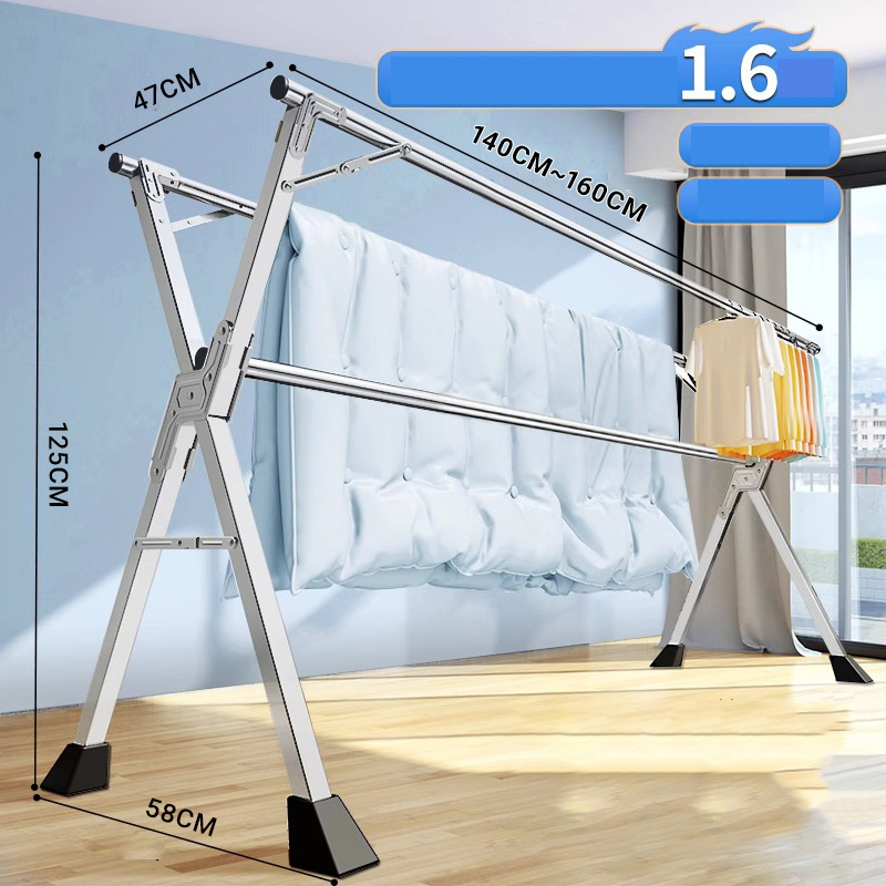 1.6 m 3-pole 25 square tube drying rack [stainless steel tube   galvanized fittings   retractable] to send drying gift bags