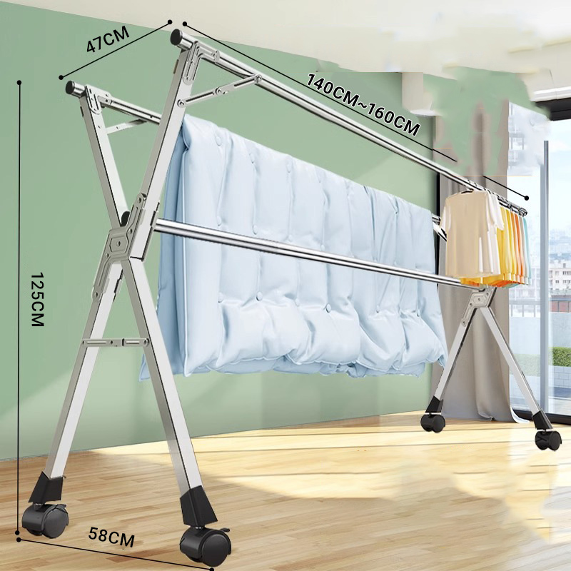 1.6 m 3-bar 25 square tube pulley drying rack [stainless steel tube galvanized fittings retractable] to send drying gift bags