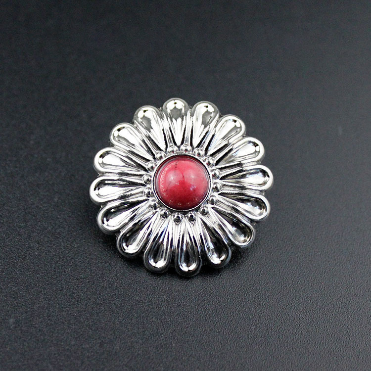 2:Silk color chrysanthemum imitation red turquoise rope button