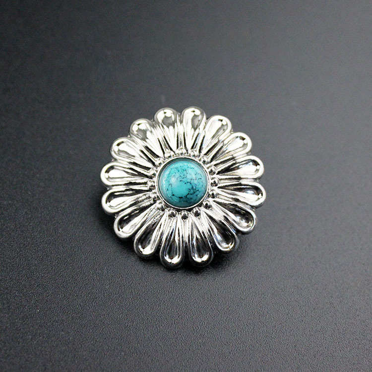 4:Silk color chrysanthemum imitation turquoise rope button