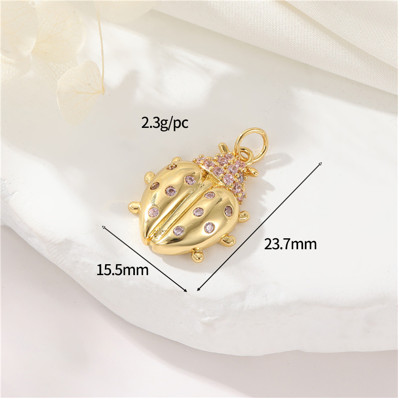 14K gold colour h-12583 pink zirconium