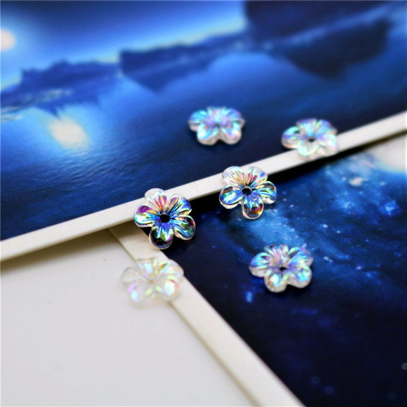 7:A5-204 8mm five-petal plum flower transparent AB