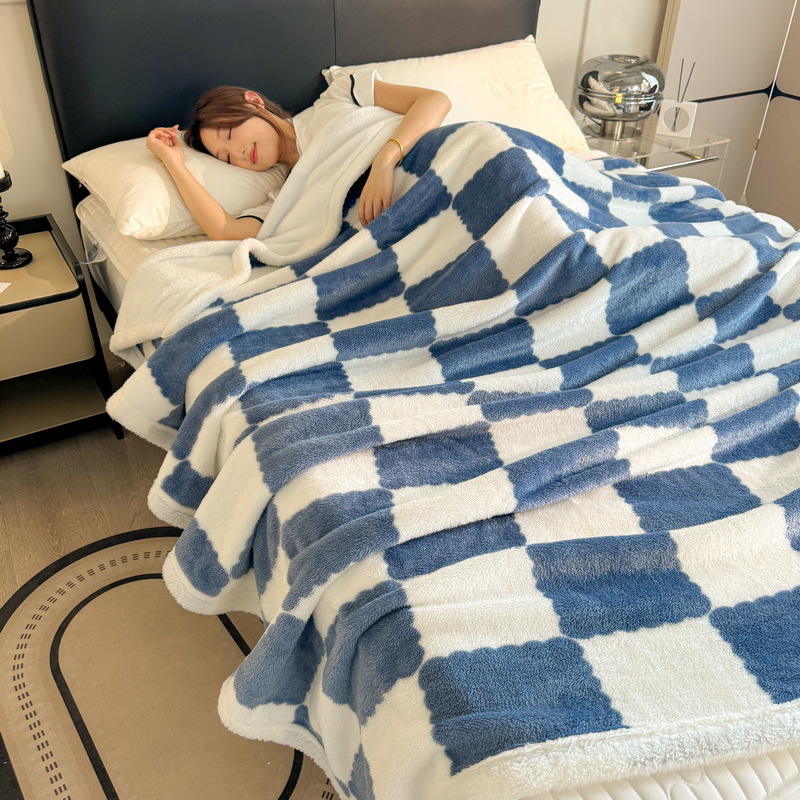 Checkerboard blanket-noble blue