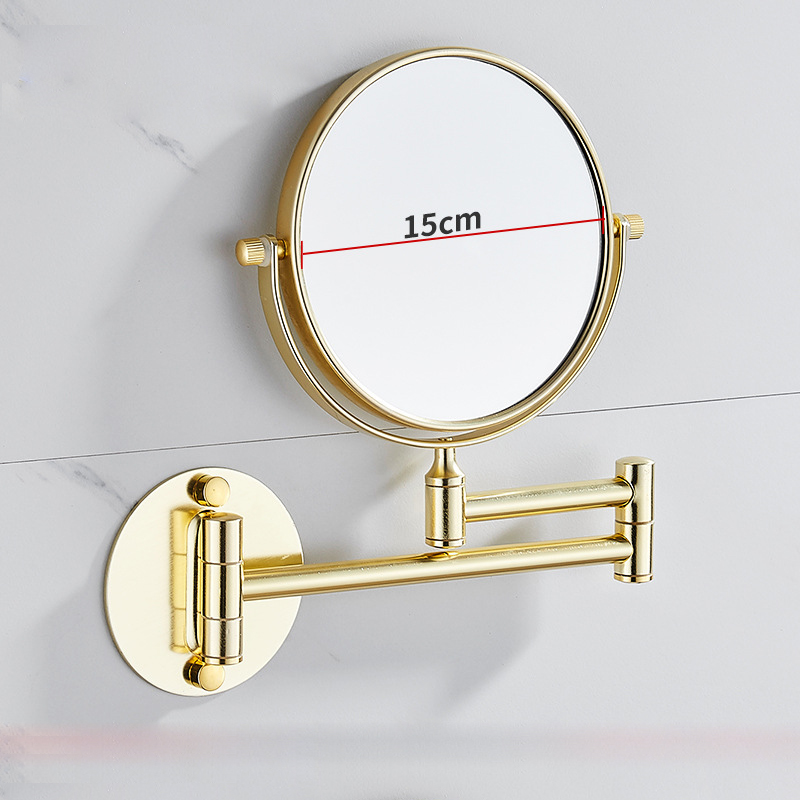 Gold double-fold 6-inch mirror (punch/punch-free dual-purpose)