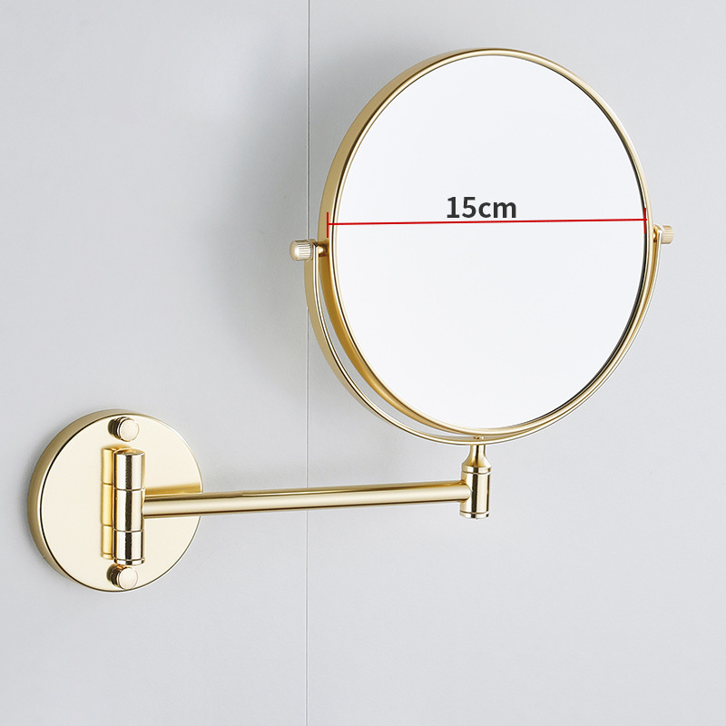 Gold single-fold 6-inch mirror (punch/punch-free dual-purpose)