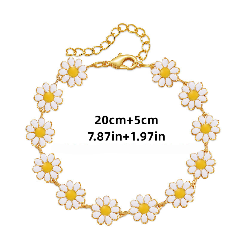 1:White Daisy anklet