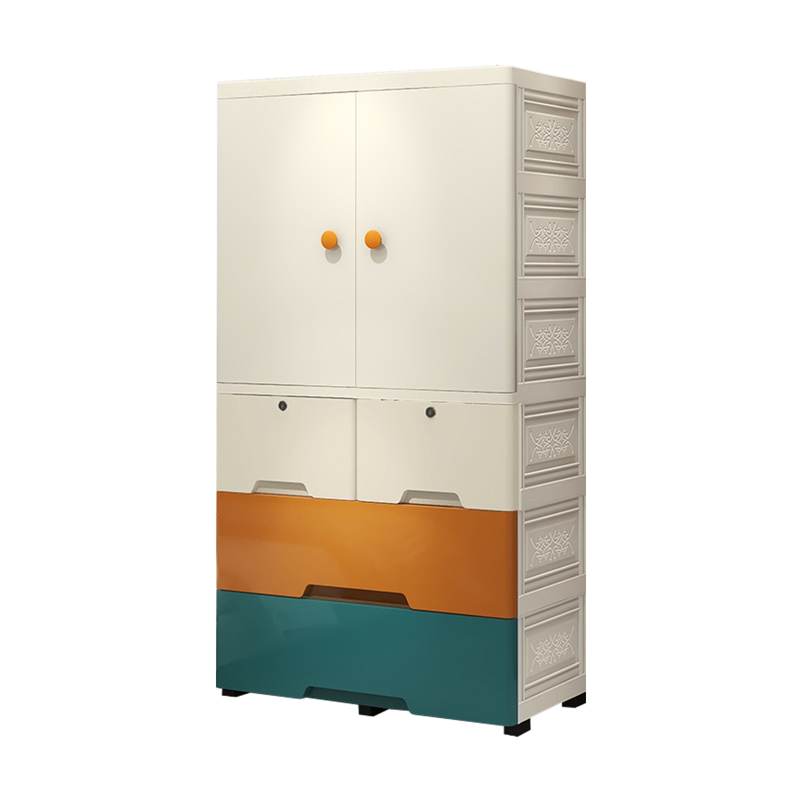 58x38x130cm/Colorful 4 layers: partition   three drawers