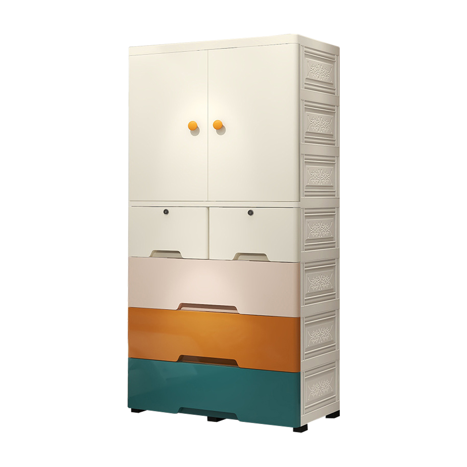 58x38x152cm/Colorful 5 layers: partition   four drawers