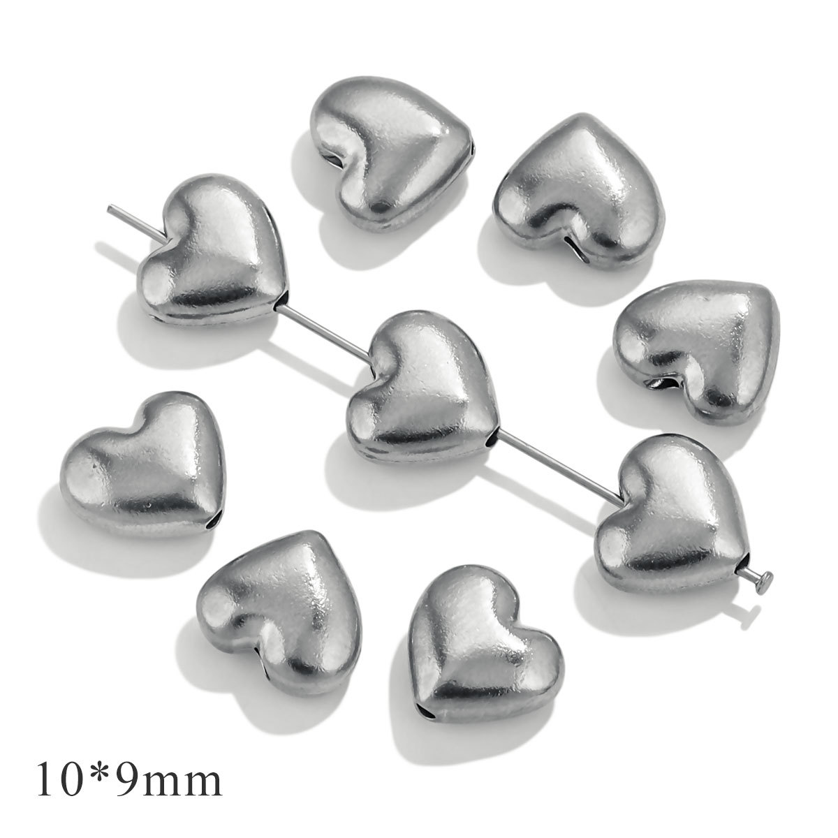 2:Glossy straight hole peach heart-steel color