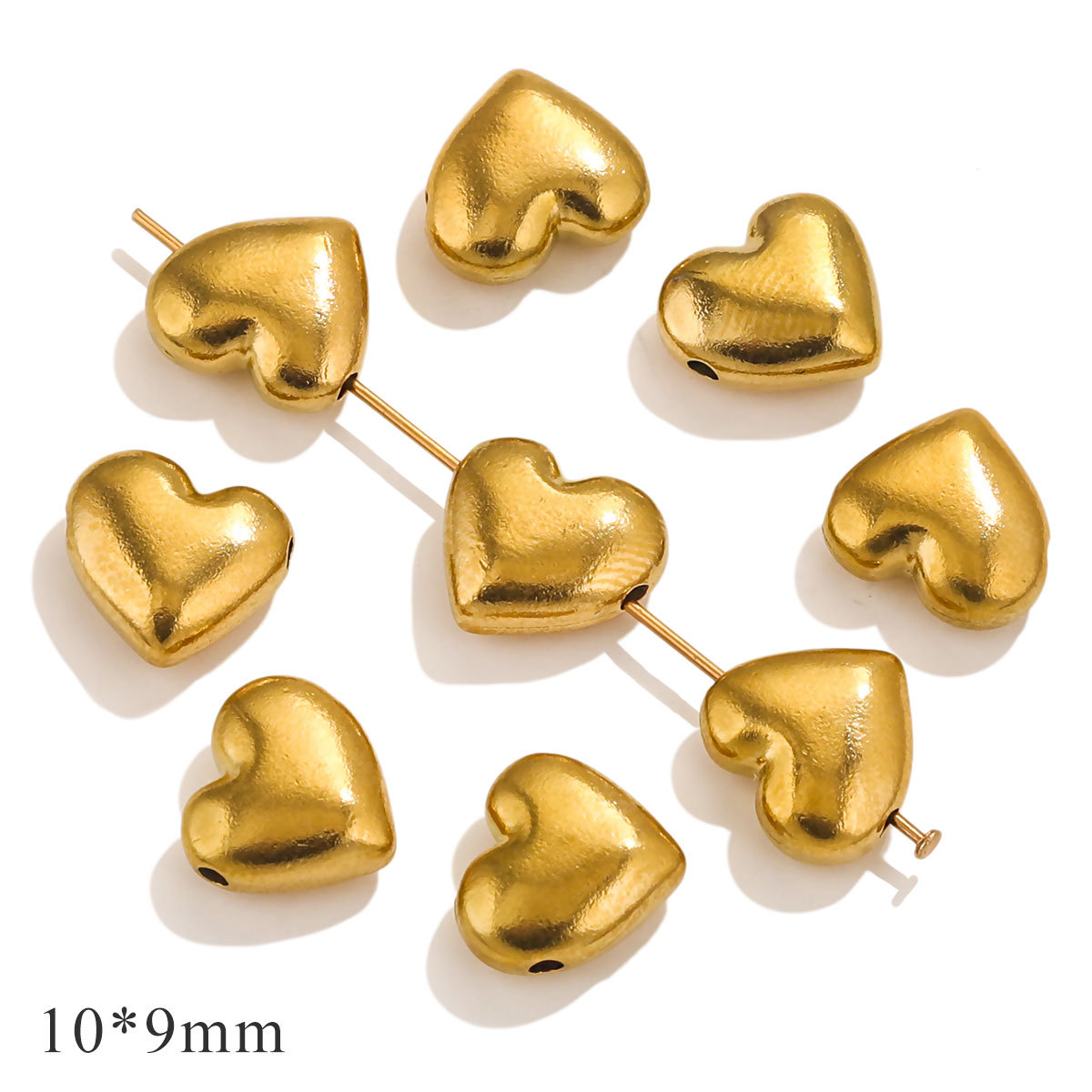 7:Glossy parallel hole heart-gold